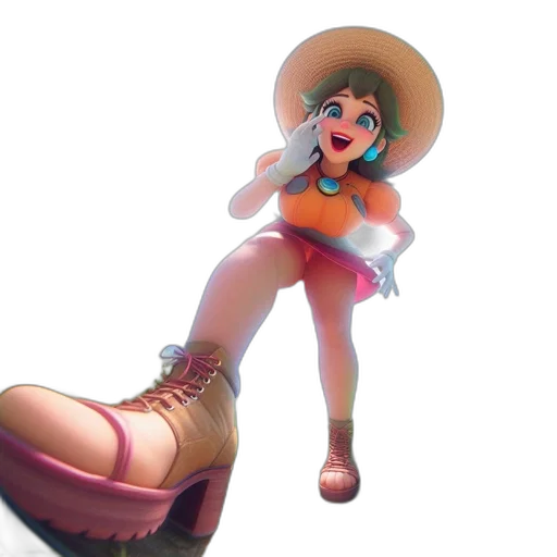 shoes, hat, staff, weapon transparent PNG cut-out