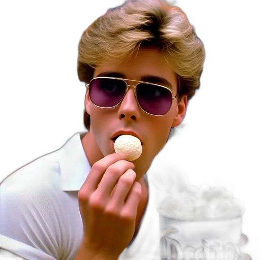 food, face, vaporwave, photorealistic transparent PNG cut-out
