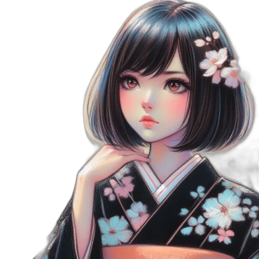 face, flower, dress, anime transparent PNG cut-out