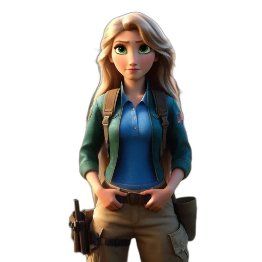 jacket, staff, weapon, 3d render transparent PNG cut-out
