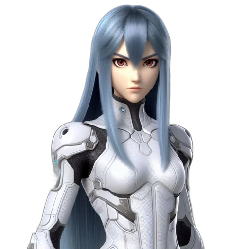 robot, face, 3d render, concept art transparent PNG cut-out