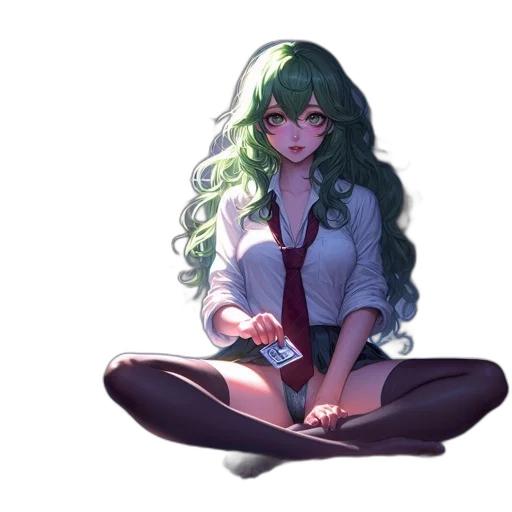 staff, dress, creature, hair transparent PNG cut-out