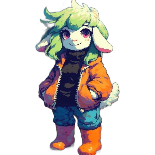 jacket, staff, creature, animal transparent PNG cut-out