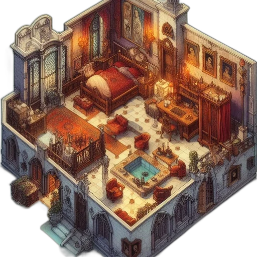 furniture, building, concept art, fantasy art transparent PNG cut-out