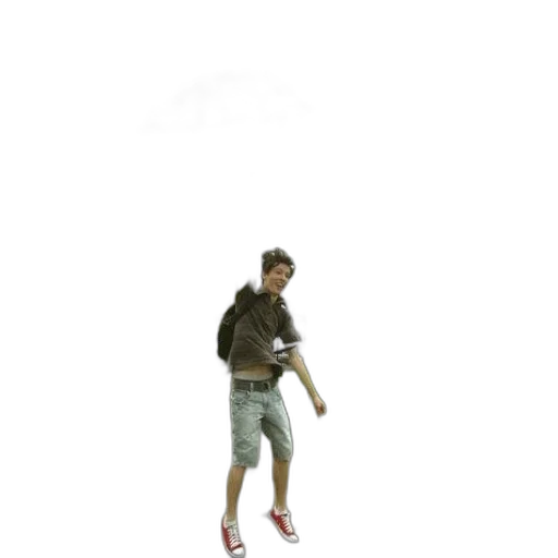 jacket, shoes, staff, creature transparent PNG cut-out