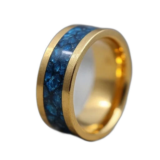 jewelry, 3d render, blue, gold transparent PNG cut-out