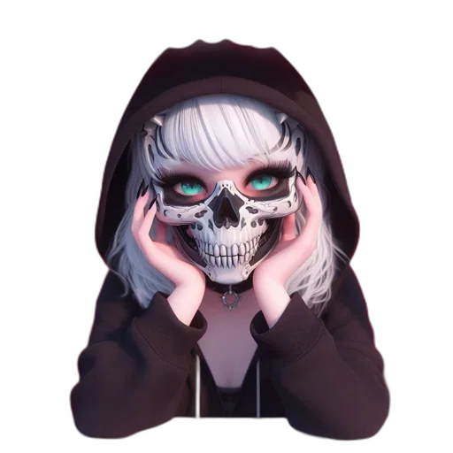 mask, face, jacket, staff transparent PNG cut-out