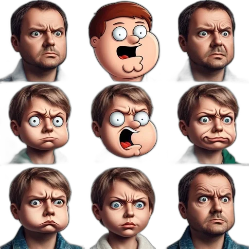 face, concept art, cartoon, comic book art transparent PNG cut-out