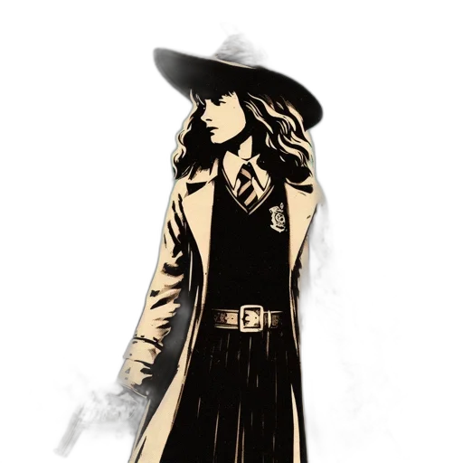 jacket, hat, staff, dress transparent PNG cut-out