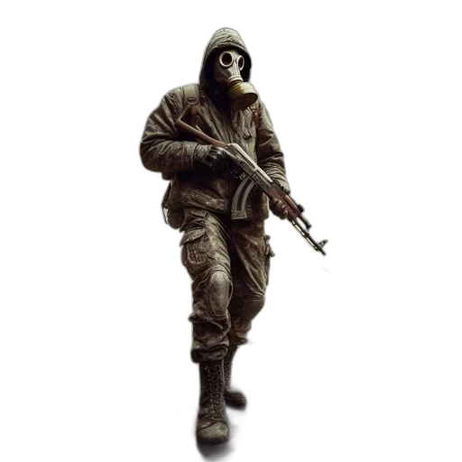 mask, jacket, weapon, face transparent PNG cut-out