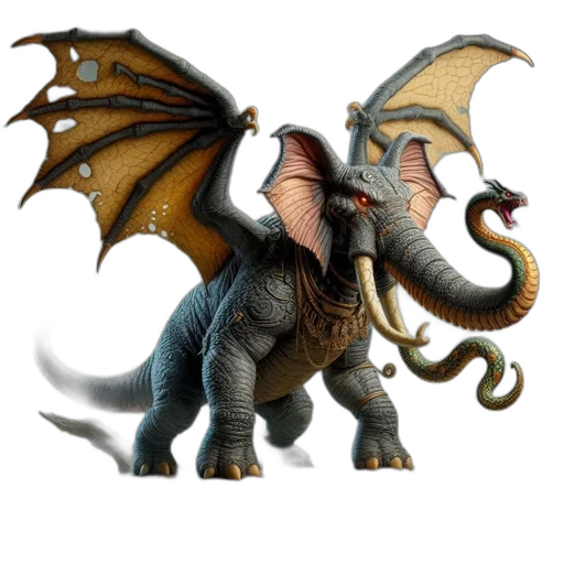 dragon, creature, animal, staff transparent PNG cut-out