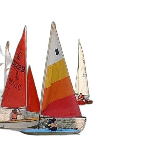 3d render, photorealistic, group, sailboats transparent PNG cut-out
