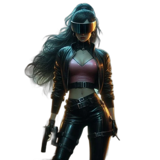 jacket, mask, weapon, concept art transparent PNG cut-out