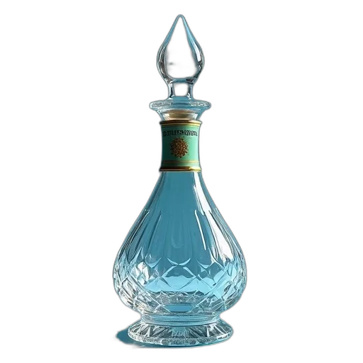 bottle, jewelry, crown, 3d render transparent PNG cut-out
