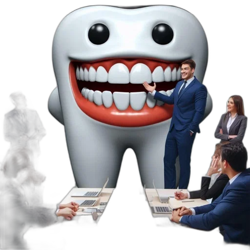 staff, 3d render, animated, tooth transparent PNG cut-out