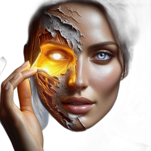 mask, face, jewelry, photorealistic transparent PNG cut-out