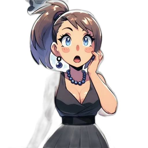 dress, staff, face, creature transparent PNG cut-out