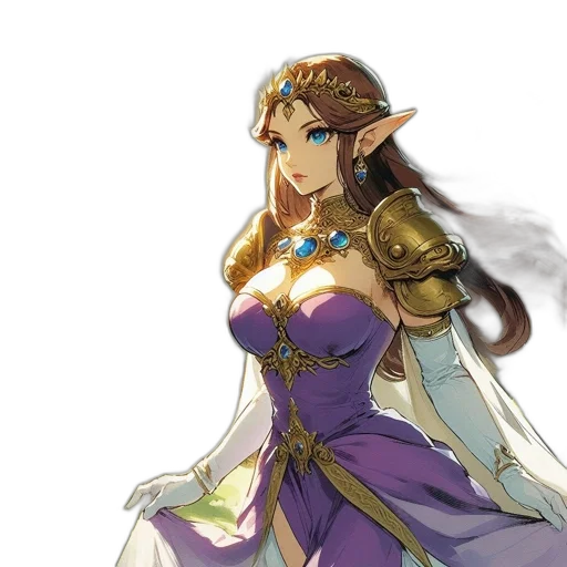 dress, crown, sword, staff transparent PNG cut-out