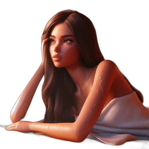 dress, hair, face, creature transparent PNG cut-out
