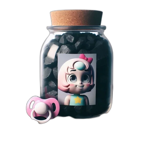 bottle, food, robot, 3d render transparent PNG cut-out
