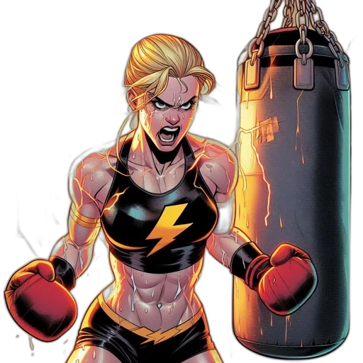 comic book art, concept art, fierce-looking, female transparent PNG cut-out