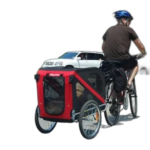 person, rides, bicycle, red transparent PNG cut-out