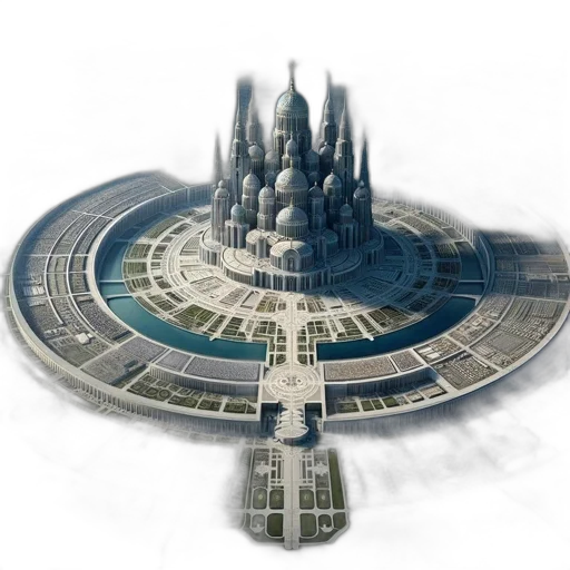 building, crown, concept art, 3d render transparent PNG cut-out