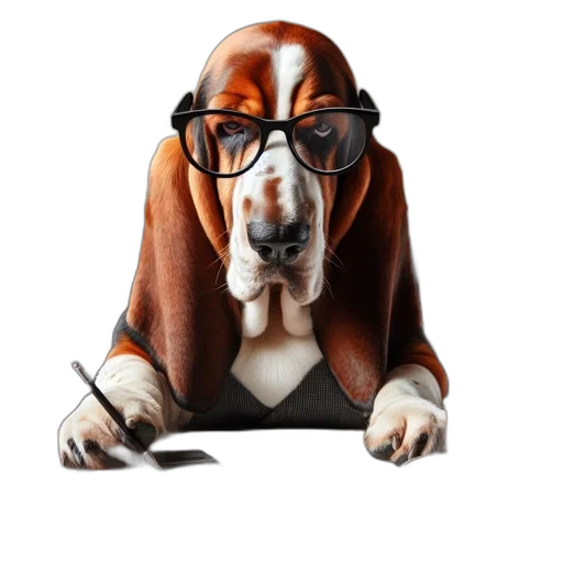 staff, animal, basset, hound transparent PNG cut-out