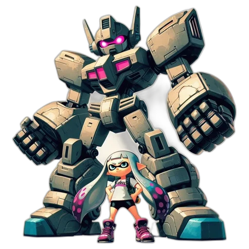 robot, weapon, concept art, 3d render transparent PNG cut-out