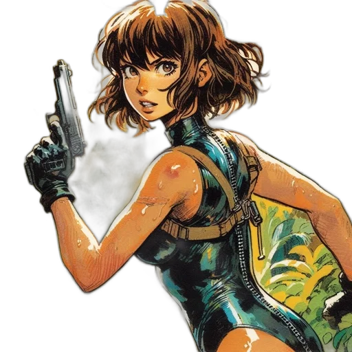 weapon, comic book art, concept art, cyberpunk transparent PNG cut-out