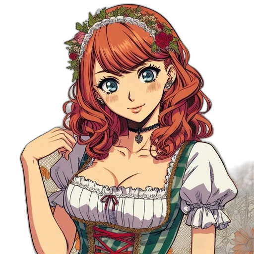 dress, crown, flower, face transparent PNG cut-out