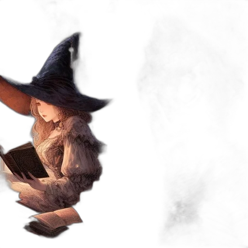 hat, staff, fantasy art, concept art transparent PNG cut-out