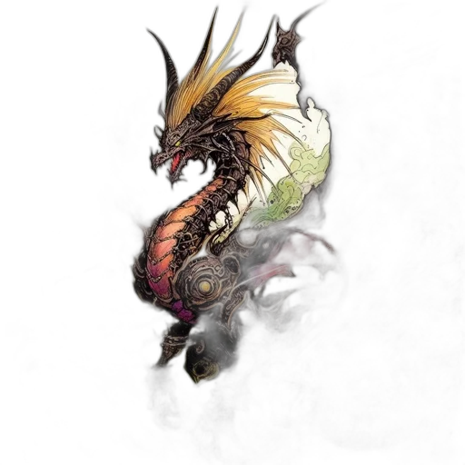 dragon, creature, staff, animal transparent PNG cut-out