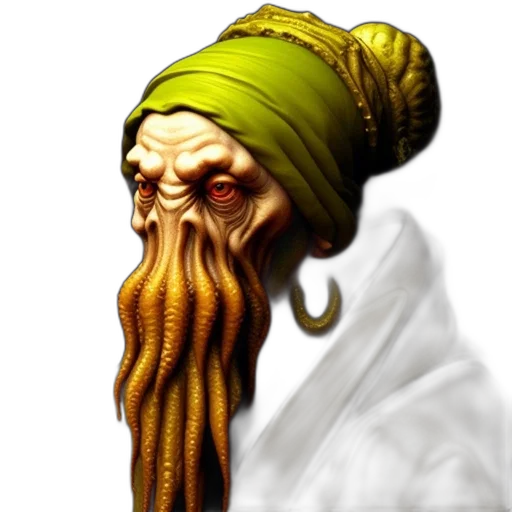 staff, hair, face, creature transparent PNG cut-out