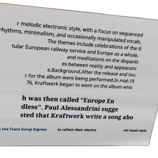 poster, kraftwerk, album, europe transparent PNG cut-out