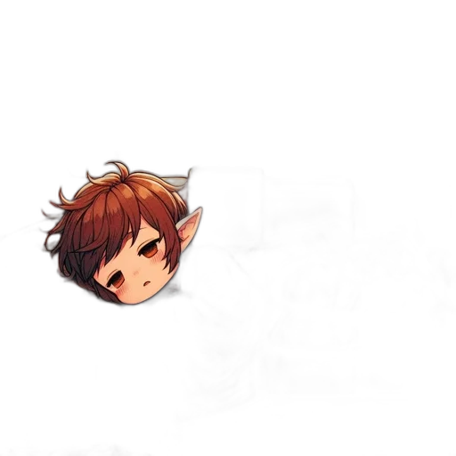 hair, creature, face, staff transparent PNG cut-out