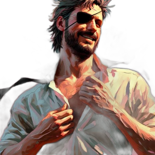 jacket, face, comic book art, concept art transparent PNG cut-out