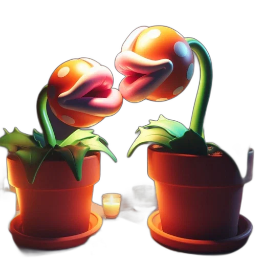 flower, food, concept art, 3d render transparent PNG cut-out