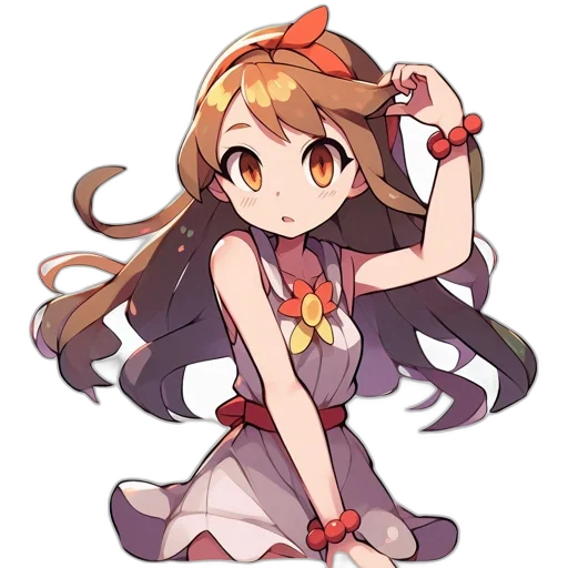 staff, dress, flower, weapon transparent PNG cut-out