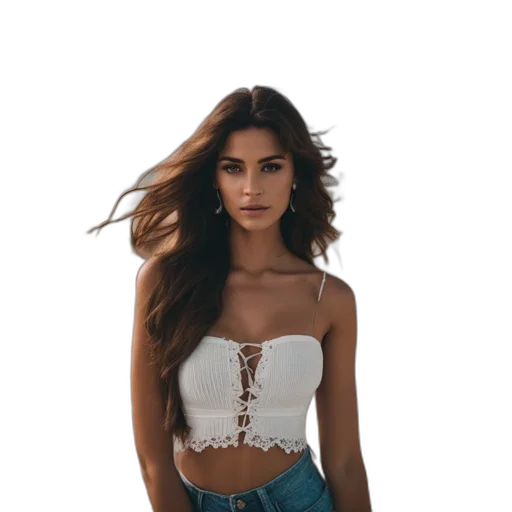 hair, dress, jewelry, jacket transparent PNG cut-out