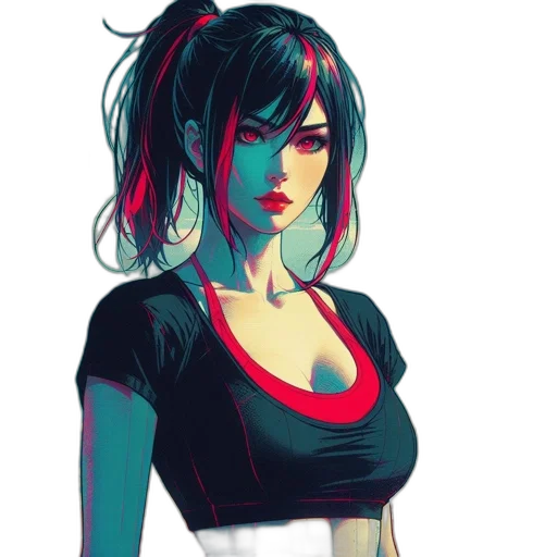 dress, face, concept art, comic book art transparent PNG cut-out
