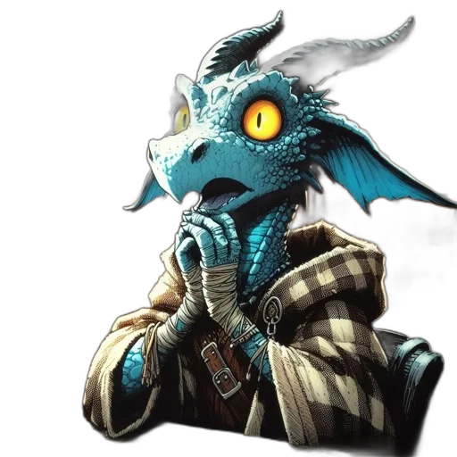 dragon, mask, creature, staff transparent PNG cut-out