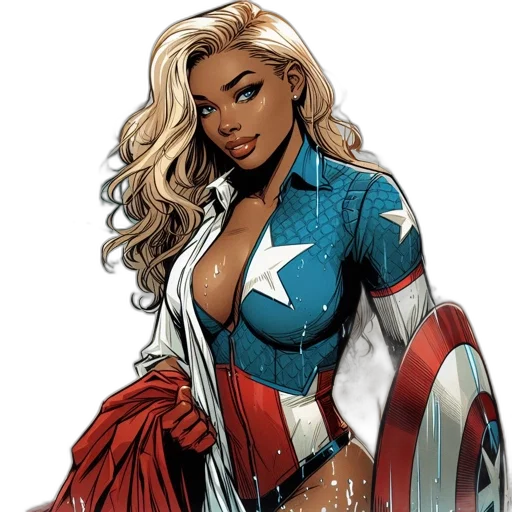 comic book art, concept art, cartoon, female transparent PNG cut-out