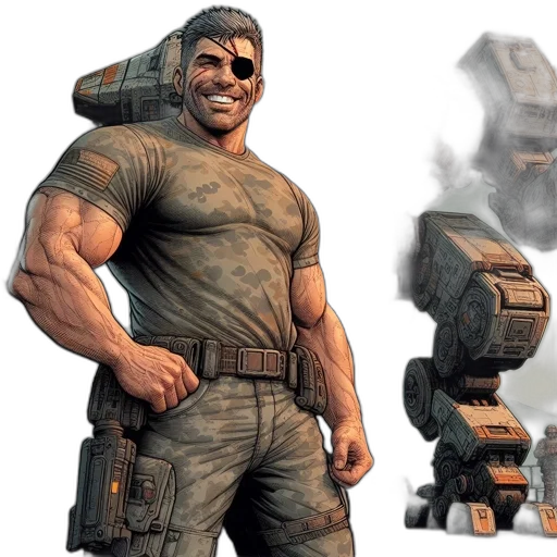 concept art, 3d render, comic book art, earth tones transparent PNG cut-out