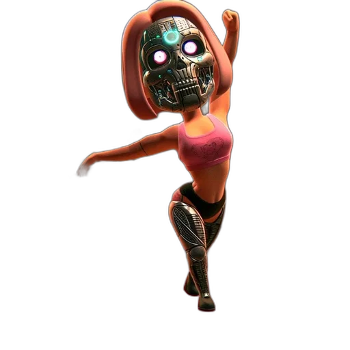 robot, mask, concept art, 3d render transparent PNG cut-out
