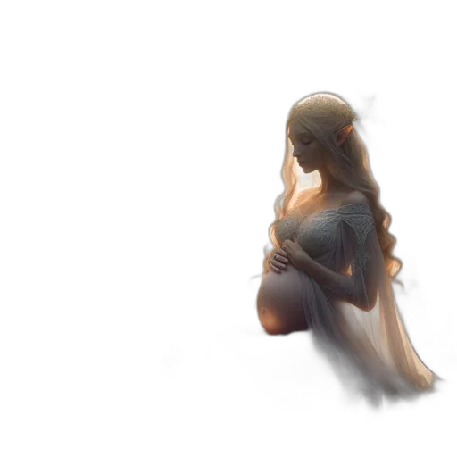 dress, crown, creature, hair transparent PNG cut-out