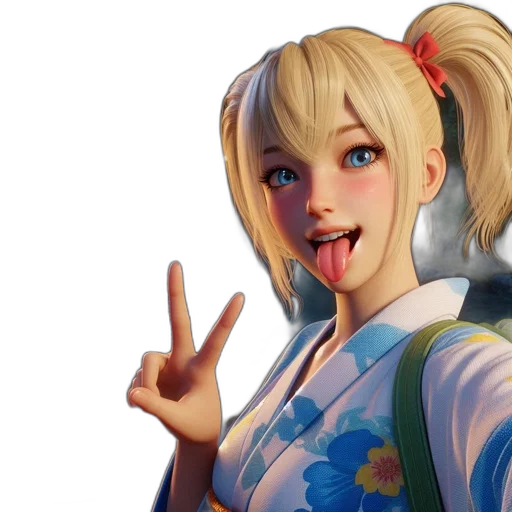 face, anime, concept art, 3d render transparent PNG cut-out