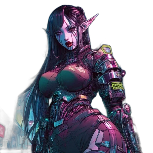robot, concept art, cyberpunk, fantasy art transparent PNG cut-out