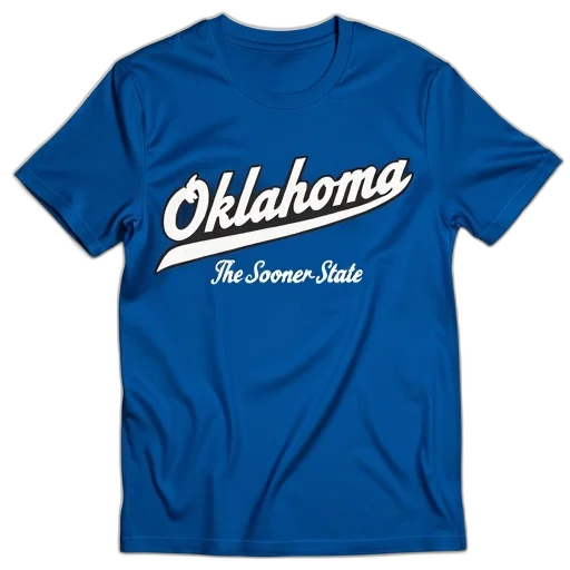 blue, t-shirt, word, oklahoma transparent PNG cut-out