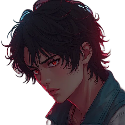 face, jacket, hair, creature transparent PNG cut-out
